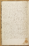 when Lord appeared unto a young man by the name of Oliver Cowdry and shewed unto him the plates in a vision and also the truth of the work and what the Lord was about to do through me his unworthy Servant therefore he was desiorous to come and write for me and to translate now my wife had writen some for me to translate and also my Brothr Samuel H Smith but we had become reduced in property and my wives father was about to turn me out of doores & I had not where to go and I cried unto the Lord that he would provide for me to accomplish the work whereunto he had commanded me