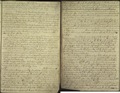&nbsp;&nbsp;&nbsp;We still continued the translation, when in the ensuing month (May, Eighteen hundred and twenty nine) we on a certain day went into the woods to pray and inquire of the Lord respecting  baptism for the remission of sins as we found mentioned in the translation of the plates. While we were thus employed praying and calling upon the Lord, a Messenger from heaven, descended in a cloud of light, and having laid his hands upon us, he ordained us, saying unto us; Upon you my fellow servants in the name of Messiah I confer the priesthood of Aaron, which holds the keys of the ministring of angels and of the gospel of repentance, and of baptism by immersion for the remission of sins, and this shall never be taken again from the earth, untill the sons of Levi do offer again an offering unto the Lord in righteousness. He said this Aaronic priesthood had not the power of laying on of hands, for the gift of the Holy Ghost, but that this should be conferred on us hereafter and he commanded us to go and be baptized, and gave us directions that I should baptize Oliver Cowdery, and afterward that he should baptize me. and that I should be called the first elder of the Church and he the second.<br>
&nbsp;&nbsp;&nbsp;Accordingly we went and were baptized, I baptized him first, and afterwards he baptized me, after which I laid my hands upon his head and ordained him to the Aaronick priesthood, and afterward he laid his hands on me and ordained me to the same priesthood, for so we were commanded.<br>
&nbsp;&nbsp;&nbsp;The messenger who visited us on this occasion and conferred this priesthood upon us  said that his name was John, the same that is called John the Baptist in the new Testament, and that he acted under the direction of Peter, James, and John, who held the keys of the priesthood of Melchisedeck, whih priesthood he said should in due time  be conferred on us. And that I should be called the first Elder of the Church and  he the second.<br>
&nbsp;&nbsp;&nbsp;It was on the fifteenth day of May, Eighteen hundred and twenty nine that we were baptized; under and ordained under the hand of that Messenger.<br>
&nbsp;&nbsp;&nbsp;Immediately upon our coming up out of the water after we had been baptized we experienced great and glorious blessings from our Heavenly Father.<br>
&nbsp;&nbsp;&nbsp;No sooner had I baptized Oliver Cowdery than the Holy Ghost fell upon him and he stood up and prophecied many things which should shortly come to pass: And again so soon as I had been baptized by him, I also had the Spirit of Prophecy, when standing up I prophecied concerning the rise of this church, and many other things connected with the Church and this generation of the children of men. We were filled with the Holy Ghost, and rejoiced in the God of our Salvation.<br>
&nbsp;&nbsp;&nbsp;Our minds being now enlightened, we began to have the Scriptures laid open to our understandings, and the true meaning and intention of their more mysterious passages revealed unto us, in a manner which we never could attain to previously, nor ever before had thought of. In the meantime we were forced to keep secret the circumstances of our having been baptized, and having received this priesthood; owing to a spirit of persecution which had already manifested itself in the neighborhood. We had been threatened with being mobbed, from time to time, and this too by professors of religion, and their intentions of mobbing us, were only counteracted by the influence of my wife's father's family (under Divine Providence) who had became very friendly to me and were opposed to mobs; and were willing that I should be allowed to continue the work of translation without interruption: And therefore offered and promised us protection from all unlawful proceedings as far as in them lay.