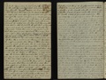 &nbsp;&nbsp;&nbsp;one day he came to the house in haste and inquired if there had been a company of men there I told him there had no one came to the house since he left it he said that there would be a mob there that night if not before to search for the records and that it must be removed<br>
&nbsp;&nbsp;&nbsp;Soon after one esqur Beaman came from the village of Livonia a man in whom we reposed much confidence and who was well worthy of the same to him Joseph told his apprehension of a mob and says he we must drive them away but the first thing to be attended to was to secrect the record and breastplate it was resolved that a portion of the hearth should be taken up and the plates buried under the same and the hearth relaid to prevent suspicion<br>
&nbsp;&nbsp;&nbsp;this was carefully and speedily done and the hearth was scarcely laid down when a large company of men came rushing up to the house armed with guns.  Joseph threw the door open and taking a hint from the stratagem of his Grandfather Mack he halooed as if he had a legion at hand giving the word of command with great immportance and in a tone like stentor at the same time the males that belonged to the house from the Father down to little carlos ran out to with such vehemence upon the men that they and fled and were pursued by our little spartan band away into the woods and dispersed themselves to their several homes<br>
&nbsp;&nbsp;&nbsp;We had but a few days rest however for Joseph soon received another intimation of the approach of a mob and the necessity of removing the record & breastplate again from its hiding place he took them up and carried it them out to a cooper shop across the road and took them out of the box and after wrapping them carefully in cloths laid them away in the midst of a quantity of flax which was stowed in the shop loft he then nailed up the box as before and tore up the floor and put the box under it-<br>
&nbsp;&nbsp;&nbsp;As soon as it was dark the mob came on and ransacked the place but did come into the house after a satisfactory research they went away<br>
&nbsp;&nbsp;&nbsp;the next morning we found the floor of the cooper shop taken up and the wooden box which was put under it Split to peices<br>
&nbsp;&nbsp;&nbsp;and in a few days we learned the cause of this last move and why their curiosity led them in this direction a young woman who was sister to willard chase had found an a green glass & by looking thrugh it she could see many wonderful things and among the rest of her discoveries she said she had found out the exact place where Joe Smith kept his gold bible hid so in pursuance to her directions they gathered their forces and laid siege to the cooper shop<br>
&nbsp;&nbsp;&nbsp;but went away disapointed But this did not shake their confidence in Miss chase for they still went from place to place by her suggestion determined to get possession of the object of their research
