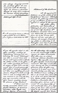 Statement of Mrs. Eichbaum.<br>
<br>
&nbsp;&nbsp;&nbsp;At the request of R. Patterson, one of the editors of the Presbyterian Banner, Pittsburgh, I make the following statement of my recollections of persons in regard to whom he has inquired.<br>

&nbsp;&nbsp;&nbsp;My father, John Johnston, was Postmaster of Pittsburgh for about 18 years, from 1804 to 1822. My husband, Wm. Eichbaum, succeeded him and was Postmaster for about 11 years, from 1822 to 1833. I was born August 25th 1792; and when I became old enough, I assisted my father in attending to the Post-office, and became familiar with its duties. From 1811 to 1816 I was the regular clerk in the office, assorting, making up, dispatching, opening and distributing the mails. Pittsburgh was then a small town and I was well acquainted with all the stated visitors at the office, who called regularly for mail. So meager at that time were the mails that I could generally tell without looking whether or not there was anything for such persons, though I would usually look in order to satisfy them. I was married in 1815, and the next year my connection with the office ceased, excepting during the absences of my husband.<br>

&nbsp;&nbsp;&nbsp;I knew and distinctly remember Robert and Joseph Patterson, J. Harrison Lambdin, Silas Engles, and Sidney Rigdon. I remember Rev. Mr. Spaulding, but simply as one who occasionally called to inquire for letters. I remember that there was an evident intimacy between Lambdin and Rigdon. They very often came to the office together. I particularly remember that they would thus come during the hour on Sabbath afternoon when the office was required to be open, and I remember feeling sure that Rev. Mr. Patterson knew nothing of this or he would have put a stop to it. I do not know what position, if any, Rigdon filled in Patterson & Lambdin's store or printing-office, but am well assured he was frequently, if not constantly, there for a large part of the time when I was clerk in the Post-office. I recall Mr. Engles' saying that Rigdon was always hanging around the printing-office. He was connected with the tannery before he became a preacher, though he may have continued the business whilst preaching.<br>
<br>
&nbsp;&nbsp;&nbsp;R. J. Eichbaum<br>

&nbsp;&nbsp;&nbsp;Pittsburgh Sept. 18th 1879.<br>
<br>
This is the original of Mrs Eichbaums statement as after published. It was by Patterson given to James Cobb, Salt Lake City - A.T.S.