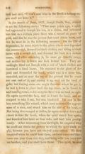 &nbsp;&nbsp;&nbsp;In the month of June, 1827, Joseph Smith, Sen., related to me the following story: That some years ago, a spirit had appeared to Joseph his son, in a vision, and informed him that in a certain place there was a record on plates of gold, and that he was the person that must obtain them, and this he must do in the following manner:  On the 22d of September, he must repair to the place where was deposited this manuscript, dressed in black clothes, and riding a black horse with a switch tail, and demand the book in a certain name, and after obtaining it, he must go directly away, and neither lay it down nor look behind him.